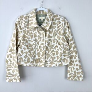 NWT Anthropologie Maeve Gardener Cropped Jacket Beige